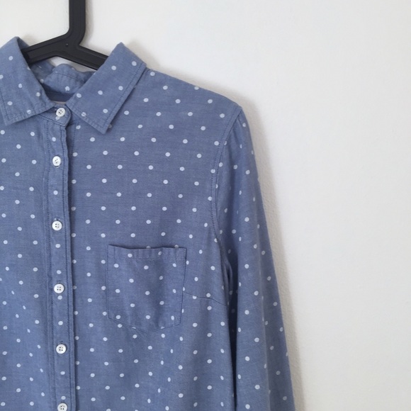 J. Crew Chambray Polka Dot Boy Shirt - Picture 3 of 7
